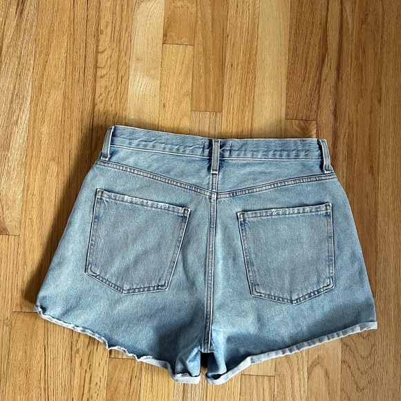 AGOLDE dee high rise rolled hem denim shorts hazard light wash rigid size 30 - Picture 14 of 14